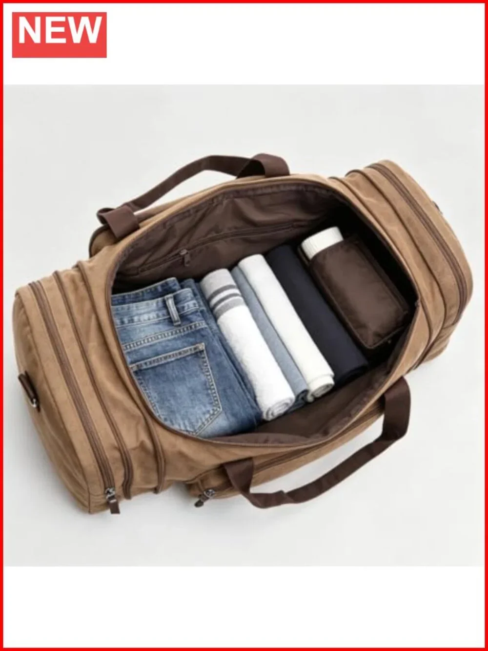 Large Canvas Travel Duffel Bag Overnight Weekend Carry On